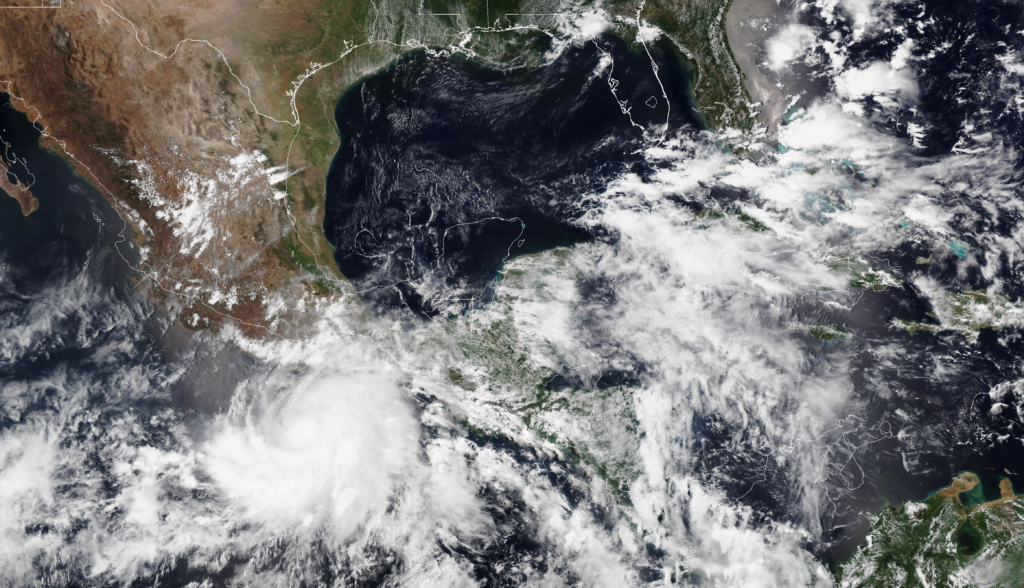 Image of Hurricane Agatha 2022 after landfall
